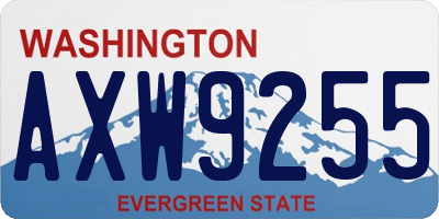 WA license plate AXW9255