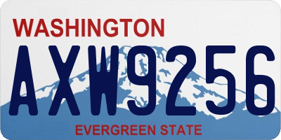 WA license plate AXW9256