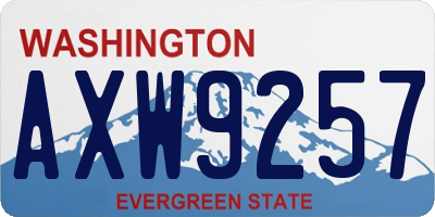 WA license plate AXW9257