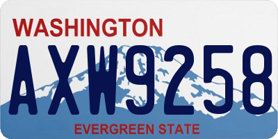 WA license plate AXW9258