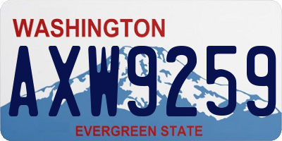 WA license plate AXW9259