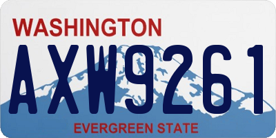 WA license plate AXW9261
