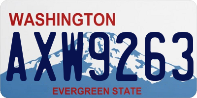 WA license plate AXW9263
