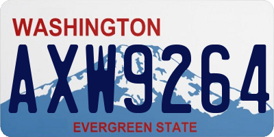 WA license plate AXW9264