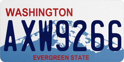 WA license plate AXW9266