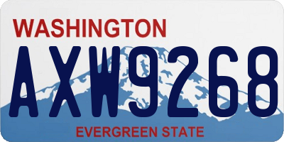 WA license plate AXW9268