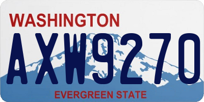 WA license plate AXW9270