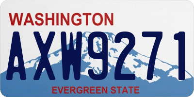 WA license plate AXW9271