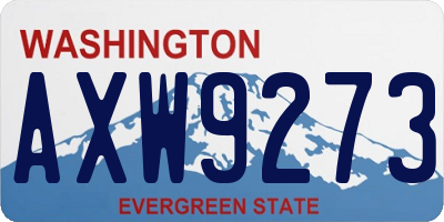 WA license plate AXW9273