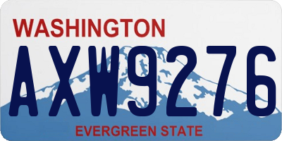 WA license plate AXW9276