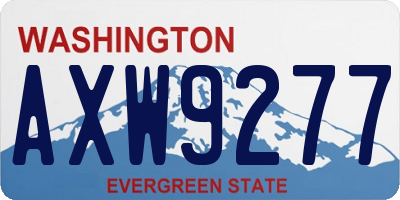 WA license plate AXW9277