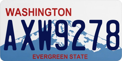 WA license plate AXW9278