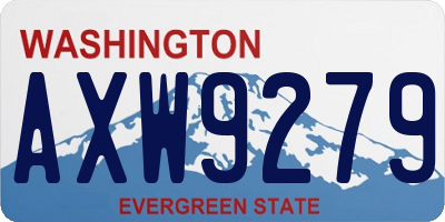 WA license plate AXW9279