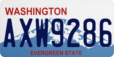 WA license plate AXW9286