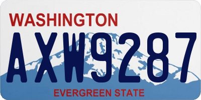 WA license plate AXW9287