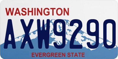 WA license plate AXW9290