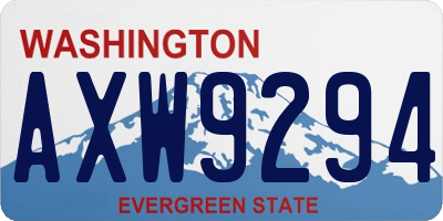 WA license plate AXW9294