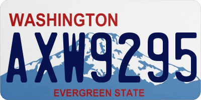 WA license plate AXW9295