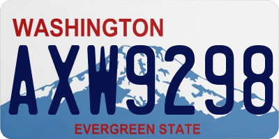 WA license plate AXW9298