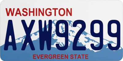 WA license plate AXW9299