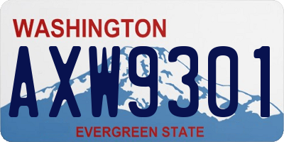 WA license plate AXW9301