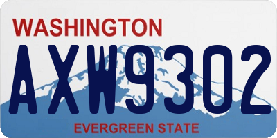 WA license plate AXW9302