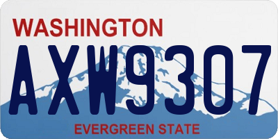 WA license plate AXW9307