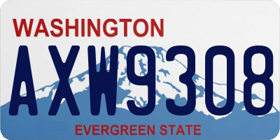 WA license plate AXW9308