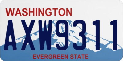 WA license plate AXW9311