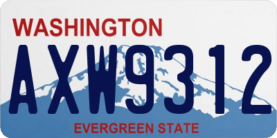 WA license plate AXW9312