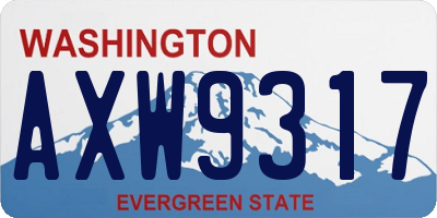 WA license plate AXW9317