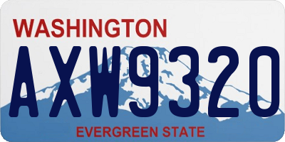 WA license plate AXW9320