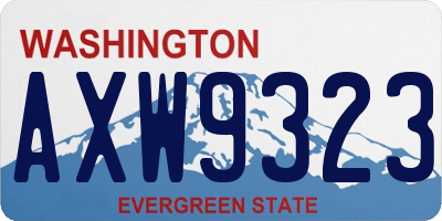 WA license plate AXW9323