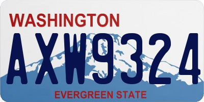 WA license plate AXW9324