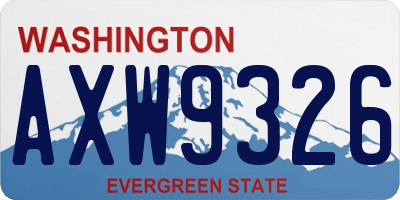 WA license plate AXW9326