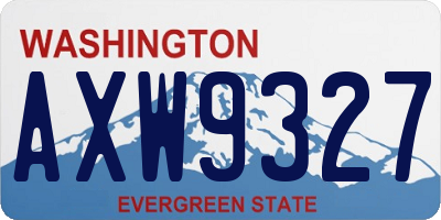 WA license plate AXW9327