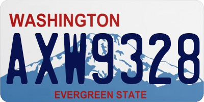 WA license plate AXW9328