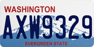 WA license plate AXW9329