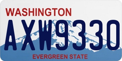 WA license plate AXW9330