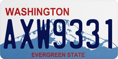WA license plate AXW9331
