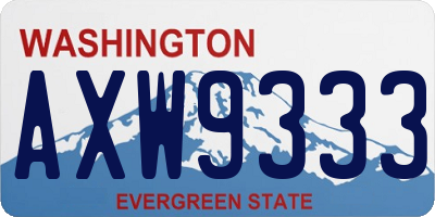 WA license plate AXW9333