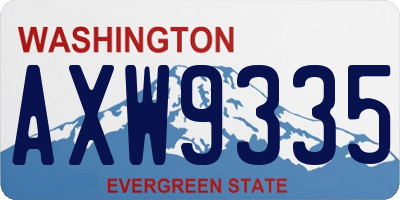 WA license plate AXW9335