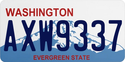 WA license plate AXW9337