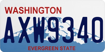 WA license plate AXW9340