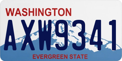 WA license plate AXW9341