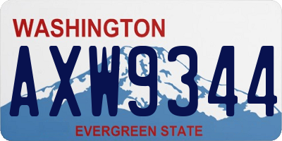 WA license plate AXW9344