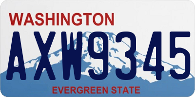 WA license plate AXW9345