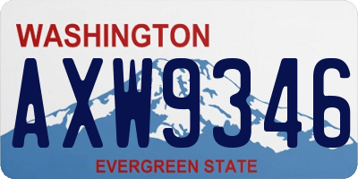 WA license plate AXW9346