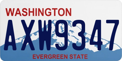 WA license plate AXW9347
