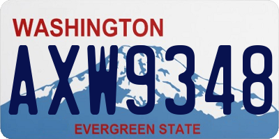WA license plate AXW9348